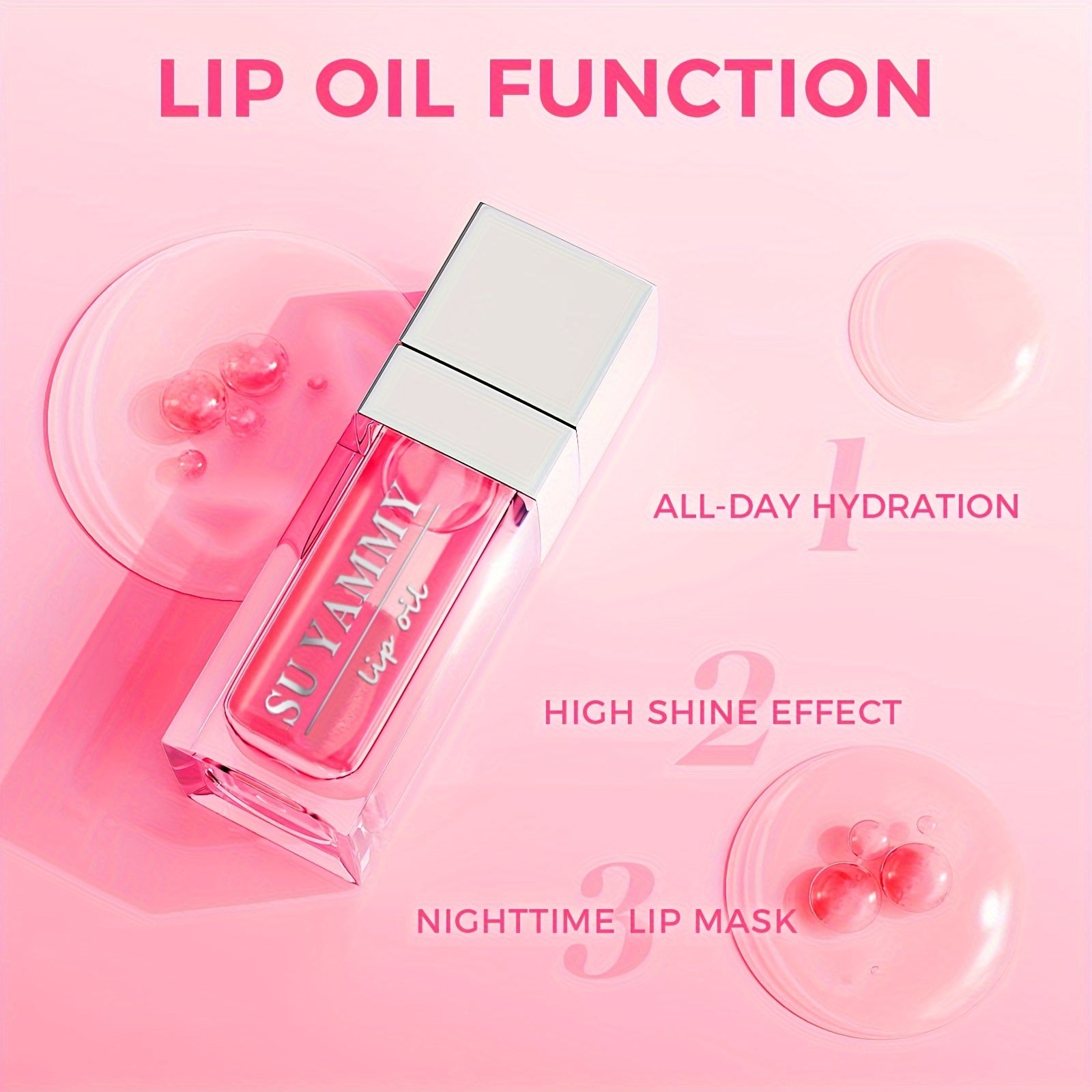 5 Shades Hydrating Lip Glow Oil Lip Gloss, Moisturizing Transparent Liquid Lip Balm, Natural Lip Enhancer, Make Lips Fuller And Moisturized Valentine's Day Gifts For Music Festival