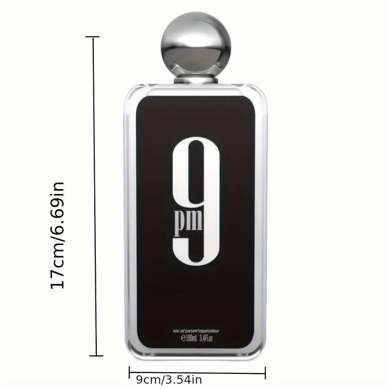 100ML (3.4 OZ) 9PM EDP Men's Perfume - Invigorating Peppermint Scent, Long-Lasting Fragrance, Seductive Dating Charm Cologne for Men and Women - Everyday Wear, Perfect Gift