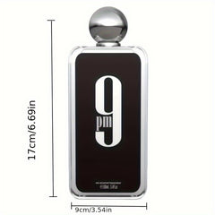100ML (3.4 OZ) 9PM EDP Men's Perfume - Invigorating Peppermint Scent, Long-Lasting Fragrance, Seductive Dating Charm Cologne for Men and Women - Everyday Wear, Perfect Gift