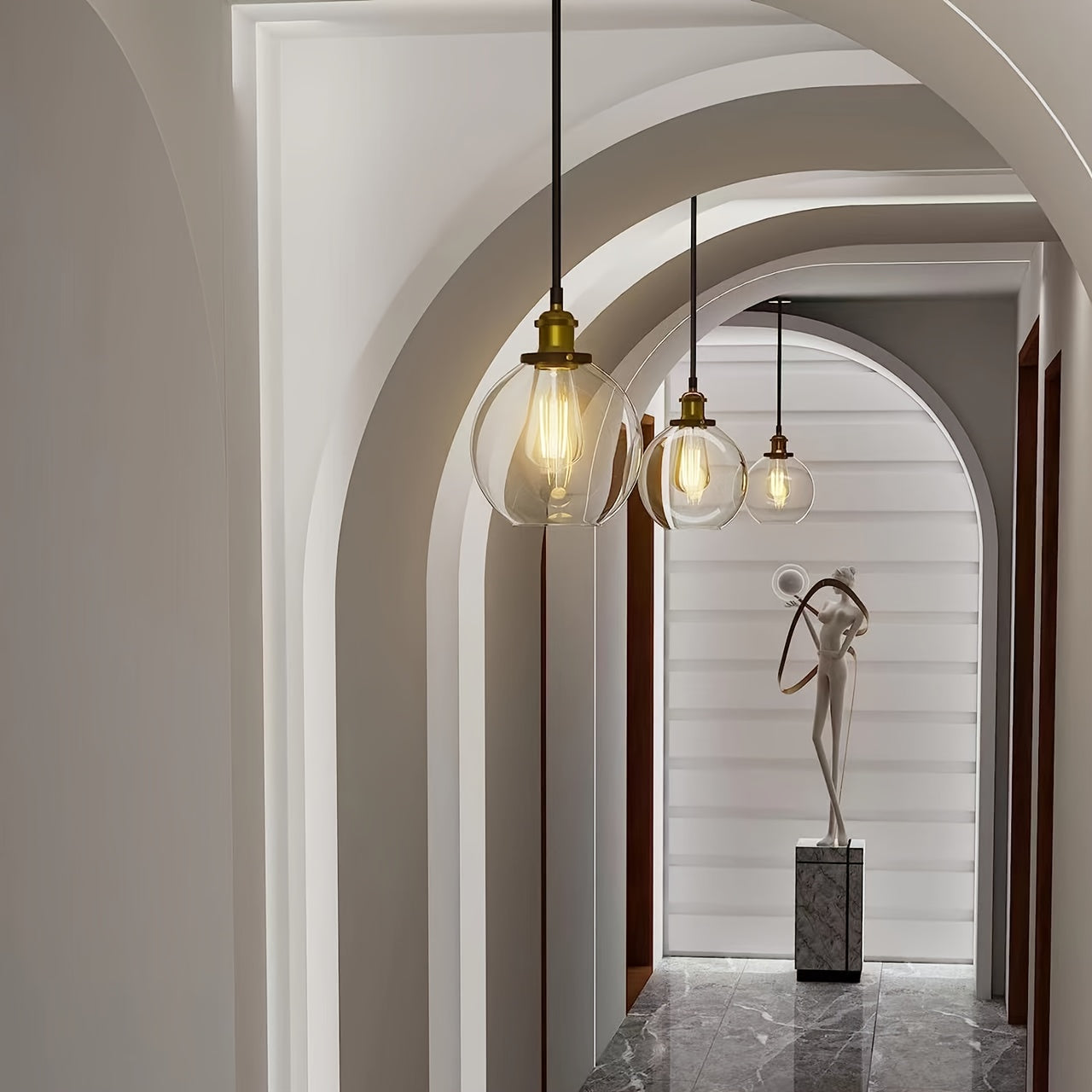 Modern Globe Pendant Light Fixture - Commercial Use, Transparent Kitchen Island and Dining Room, Hotel, Office Ceiling Light, Ceiling Light Fixture, Easy to Install Hardware (Bulbs Not Included) - Home Gift, Exquisite Gift