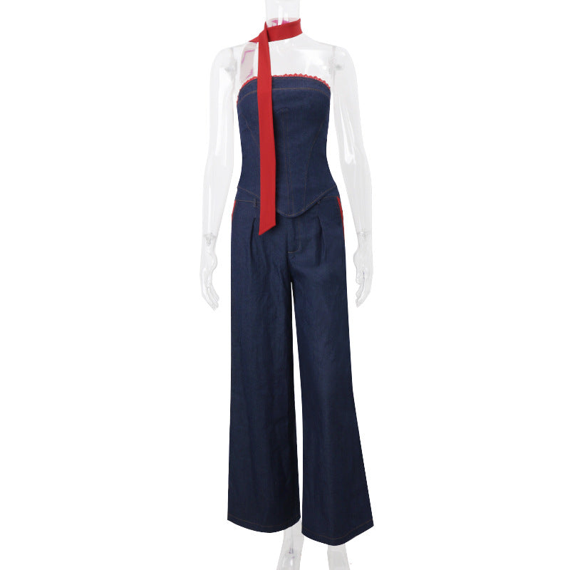 Fashion Denim Tube Top Women's Loose