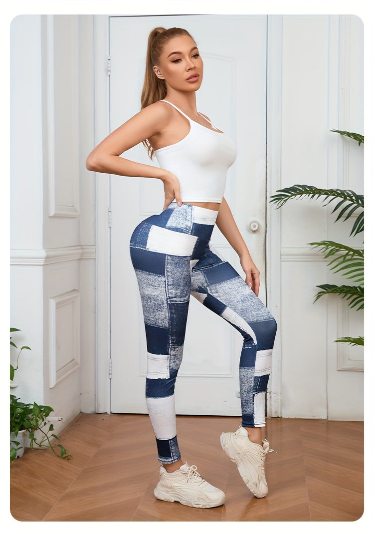 Women's Outdoor Sports Recommended Plaid Print Long Pants, Polyester and Elastane Blend, Machine Washable - Spring/Summer, 2024 Hot Deal, Plaid Print, Outdoor Sports, Women's Pants