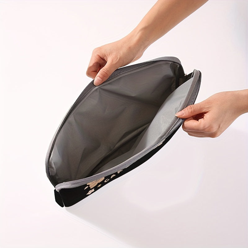 1pc Three Bears Double-sided Printed Notebook Computer Bag, Simple Briefcase, Notebook Computer Protective Bag, Laptop Tablet Commuter Briefcase, File Storage Bag