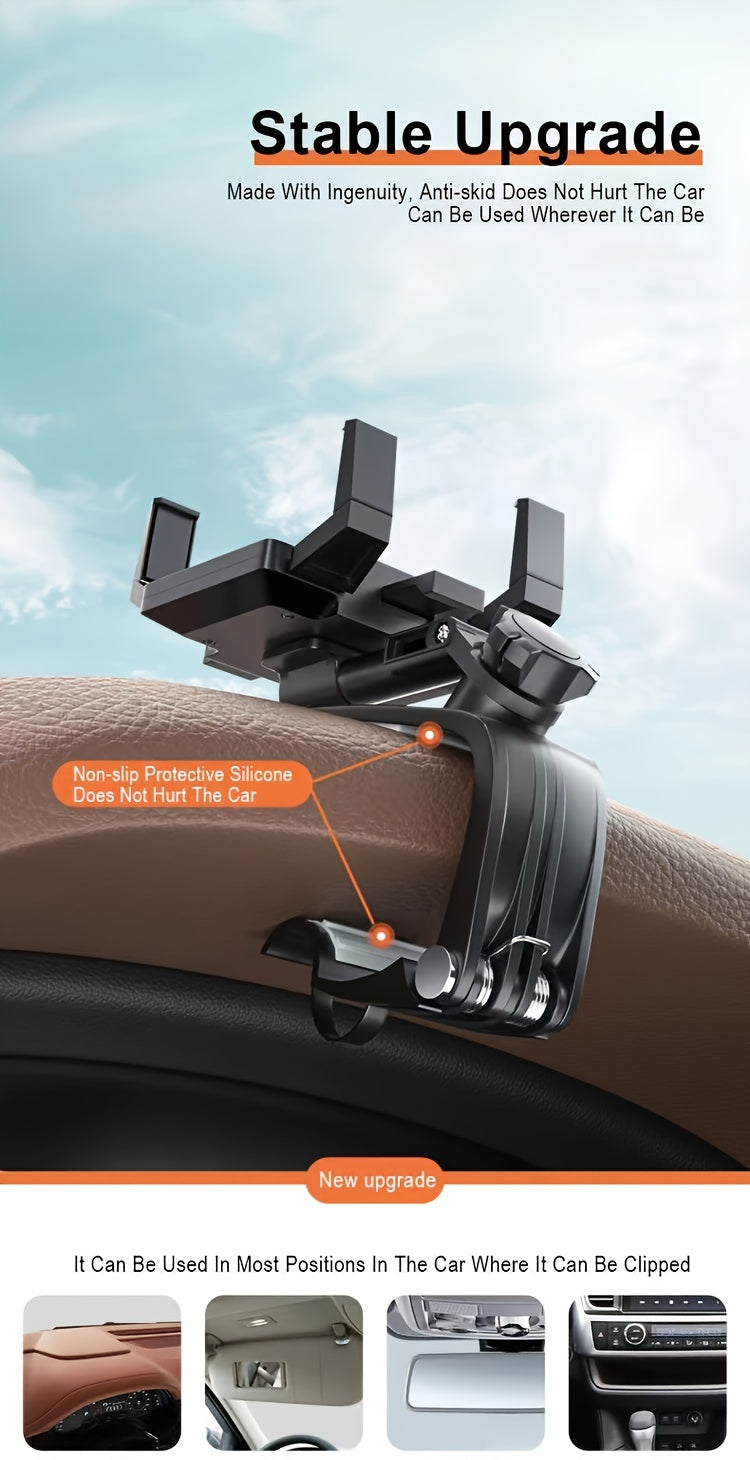 Universal Car Phone Holder Mount, 360 Degrees Rotation Dashboard Phone Holder, Car Phone Mount For IPhone, Samsung, Google, Nokia, And 3TB 7" Smartphones