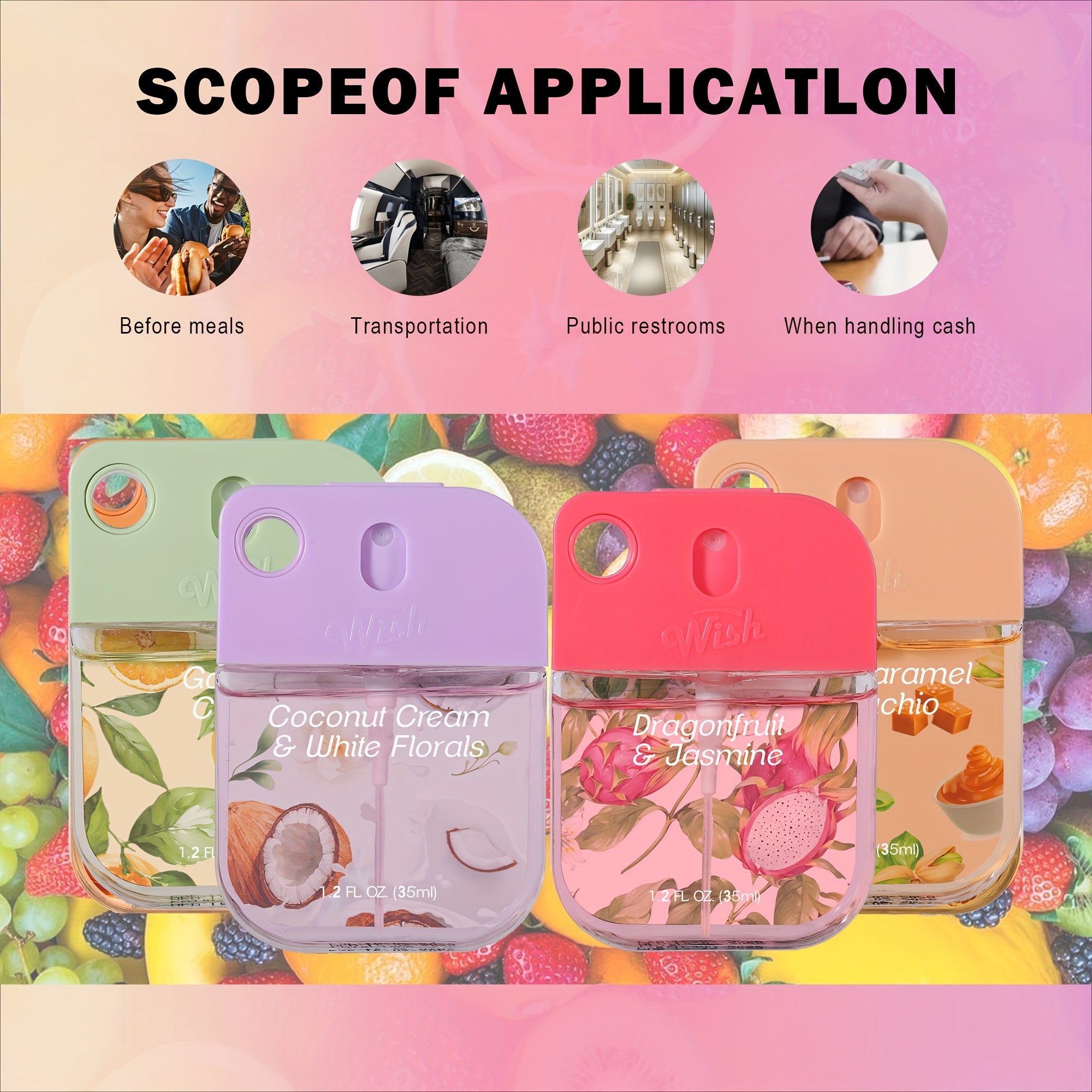 Portable Aloe Vera Power Mist Hand Fragrance Spray, Hydrating Mini Perfume, Fresh Fruity Scent That Leaves Hands Cleaning, Hydrated, And Delicately Scented. No-Rinse, Travel Size for All Ages - Ideal for Outdoor Activities, H