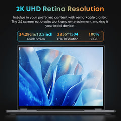 CHUWI FreeBook 2-in-1 Touch Screen Windows 11 Laptop, 13.5'' 2256*1504 IPS Display, 512GB PCIe SSD 12GB RAM, 12th Gen Intel N100, WiFi6, BT5.2, Backlit Keyboard, 1TB SSD Expand, Type-C, PD 2.0, Webcam, 360 Rotating, NoteBook