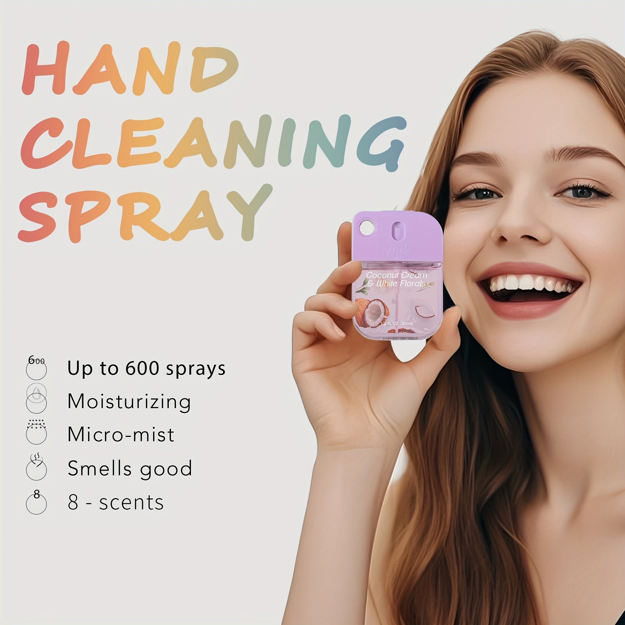 Portable Aloe Vera Power Mist Hand Fragrance Spray, Hydrating Mini Perfume, Fresh Fruity Scent That Leaves Hands Cleaning, Hydrated, And Delicately Scented. No-Rinse, Travel Size for All Ages - Ideal for Outdoor Activities, H