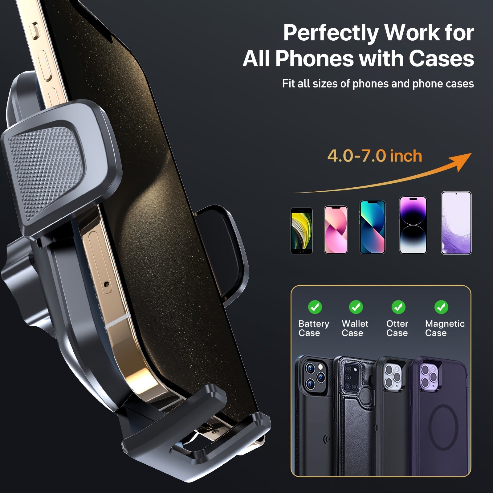 Universal Car Phone Holder For Car Dashboard, Strong Suction Cup, Horizontal And Vertical Viewing Options, Hands-Free Safe Driving, Universal Compatibility With All Phones, Christmas, Festival, New Year's Gift