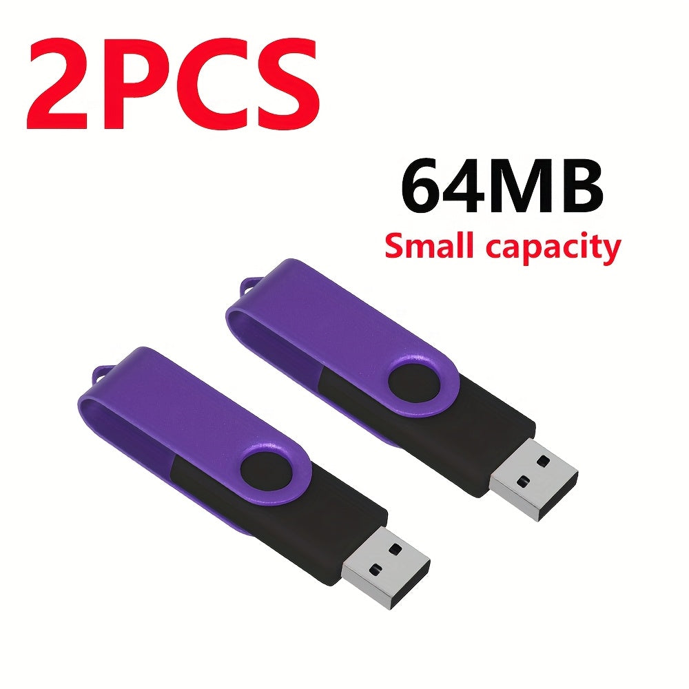 2pcs High-Speed USB 2.0 Flash Drives - Metal Pen Design, Secure Storage for PC/Laptop/Tablet/Mobile Phone, Car Audio & Game Console Compatible - Sizes: 8GB to 64MB