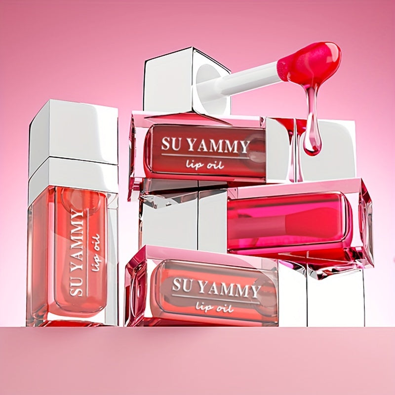 5 Shades Hydrating Lip Glow Oil Lip Gloss, Moisturizing Transparent Liquid Lip Balm, Natural Lip Enhancer, Make Lips Fuller And Moisturized Valentine's Day Gifts For Music Festival