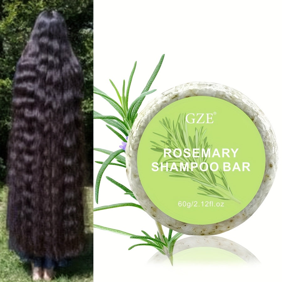 GZE Rosemary Hair Care Shampoo Bar, Cold Processed Soap Hair Shampoo Bar Plant Hair Shampoos Hair Care Deep Cleansing for Hair & Scalp Rosemary Shampoo Bar Oil Control