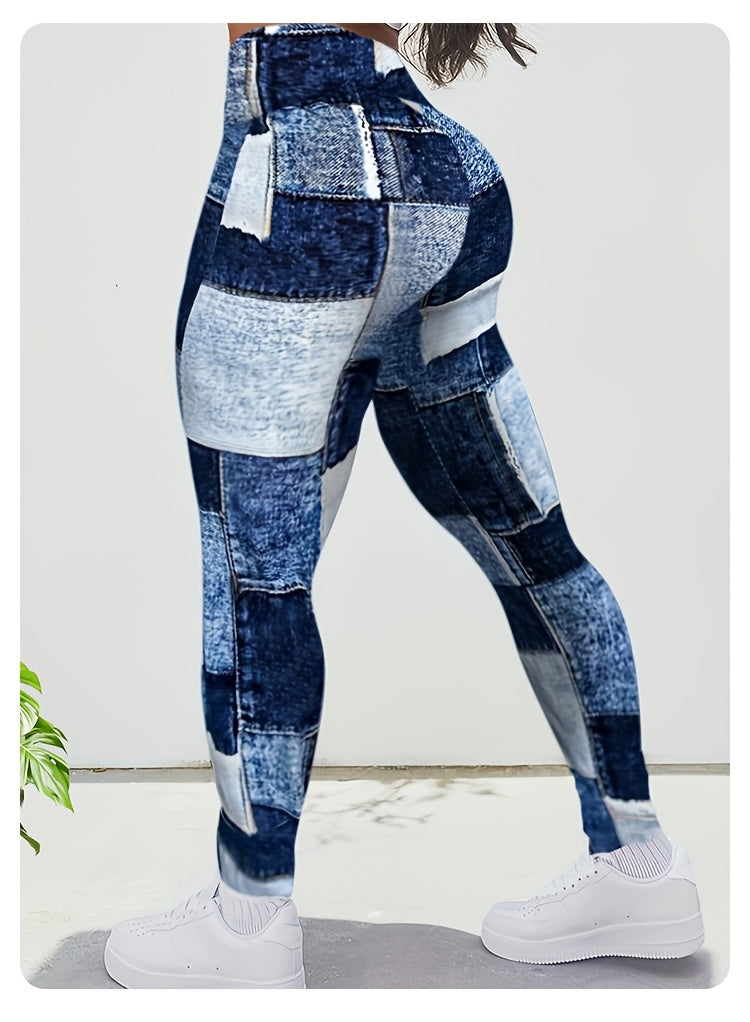Women's Outdoor Sports Recommended Plaid Print Long Pants, Polyester and Elastane Blend, Machine Washable - Spring/Summer, 2024 Hot Deal, Plaid Print, Outdoor Sports, Women's Pants