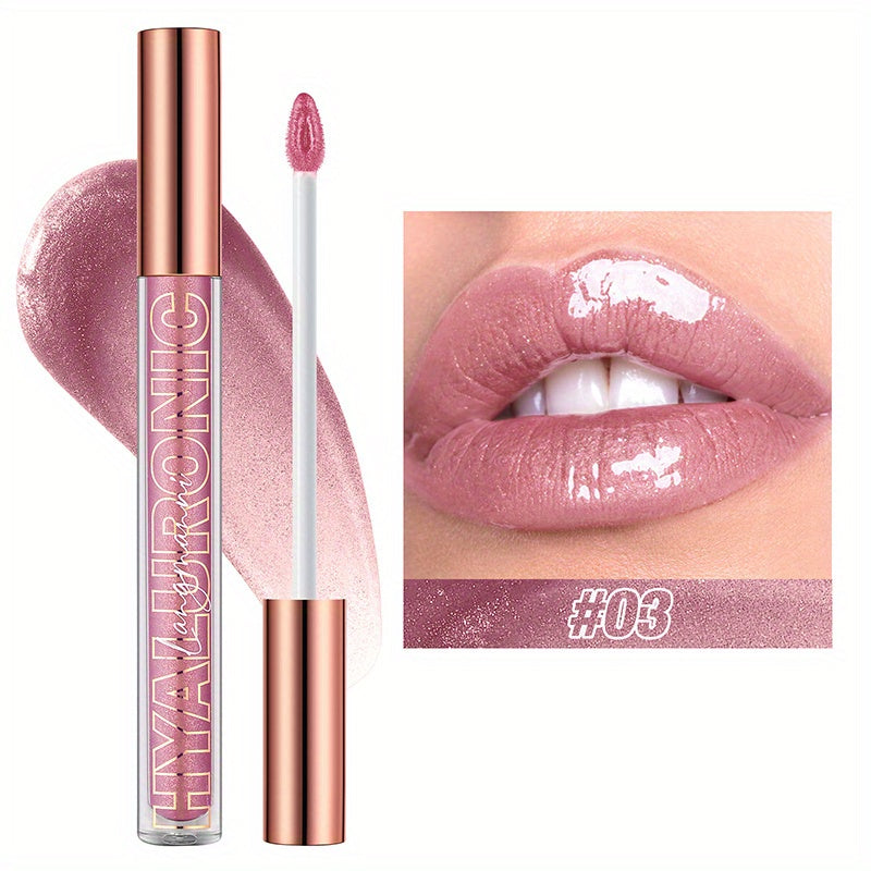 8 Colors Hyaluronic Acid Glitter Lip Gloss, Moisturizing And Nourishing Lip Glaze, Long Lasting Waterproof High Pigmented Lip Gloss Valentine's Day Gifts For Music Festival