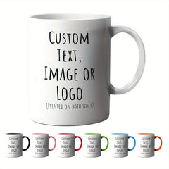 1 Custom Mug 11oz - Personalized coffee mug with custom photo, text and logo - 100% food safe, dishwasher and microwave safe - Perfect gift for Christmas, Mother's Day, Father's Day, couples, men and women - Unique and though