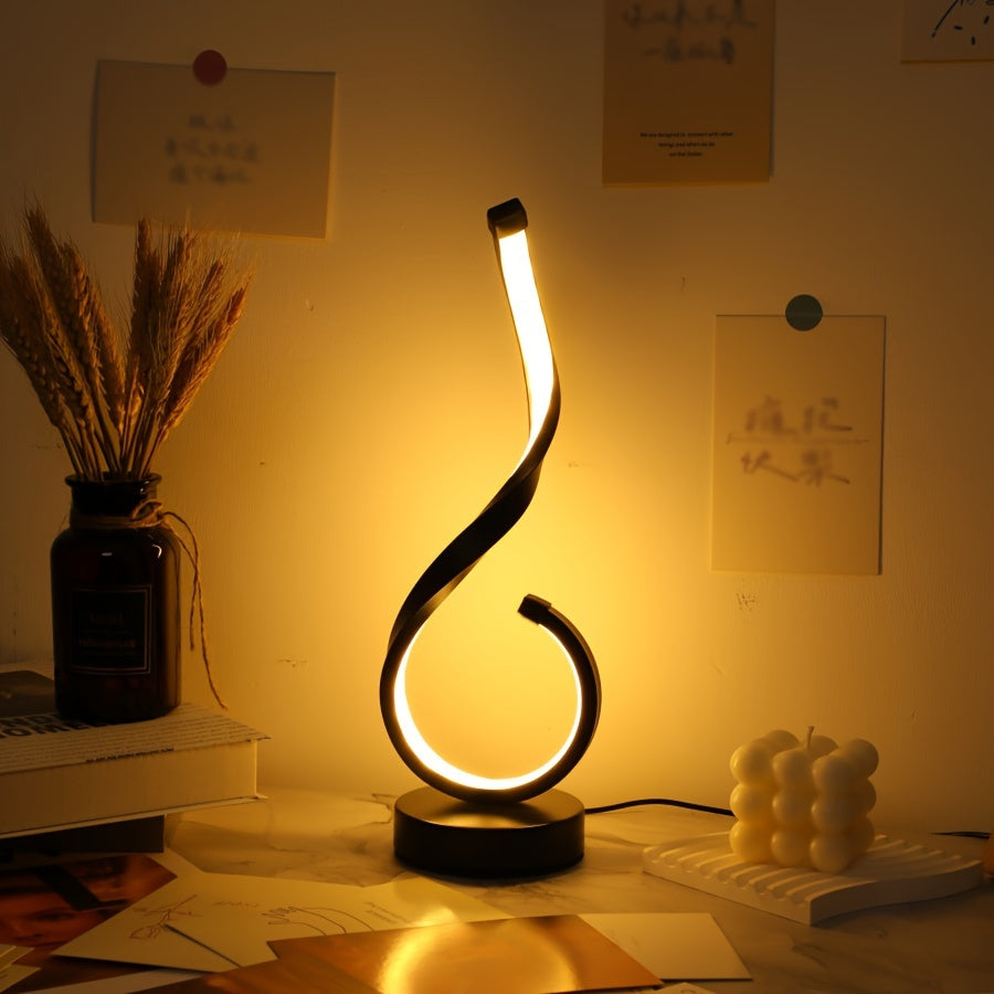 1pc Modern USB Three-Color Dimming Iron Table Light, Simple Desktop Decorative Lamp with Adjustable Brightness