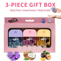 [Colorful Hand Fragrance Spray] WISH 3pcs Set Colorful Hand Fragrance Spray | Ravel Must Haves Hand Perfume Spray, Hydrating Power Mist With Fresh Fruity And Flowers Scent, 6 Scents - Portable For Moisturizing Hand Cleaning S