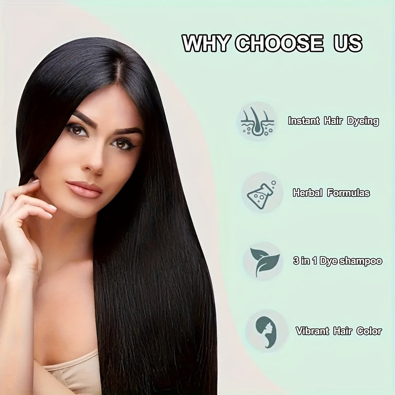 ITSRT Hair Dye Shampoo, 3 In 1 Hair Dye Shampoo +100% White Hair Coverage - White Hair Shampoo With Herbal Ingredients, Suitable For Women And Men, Lasting Coverage, Valentine'S Day, Gift For Mom, Gift For Girlfriend, Surpris