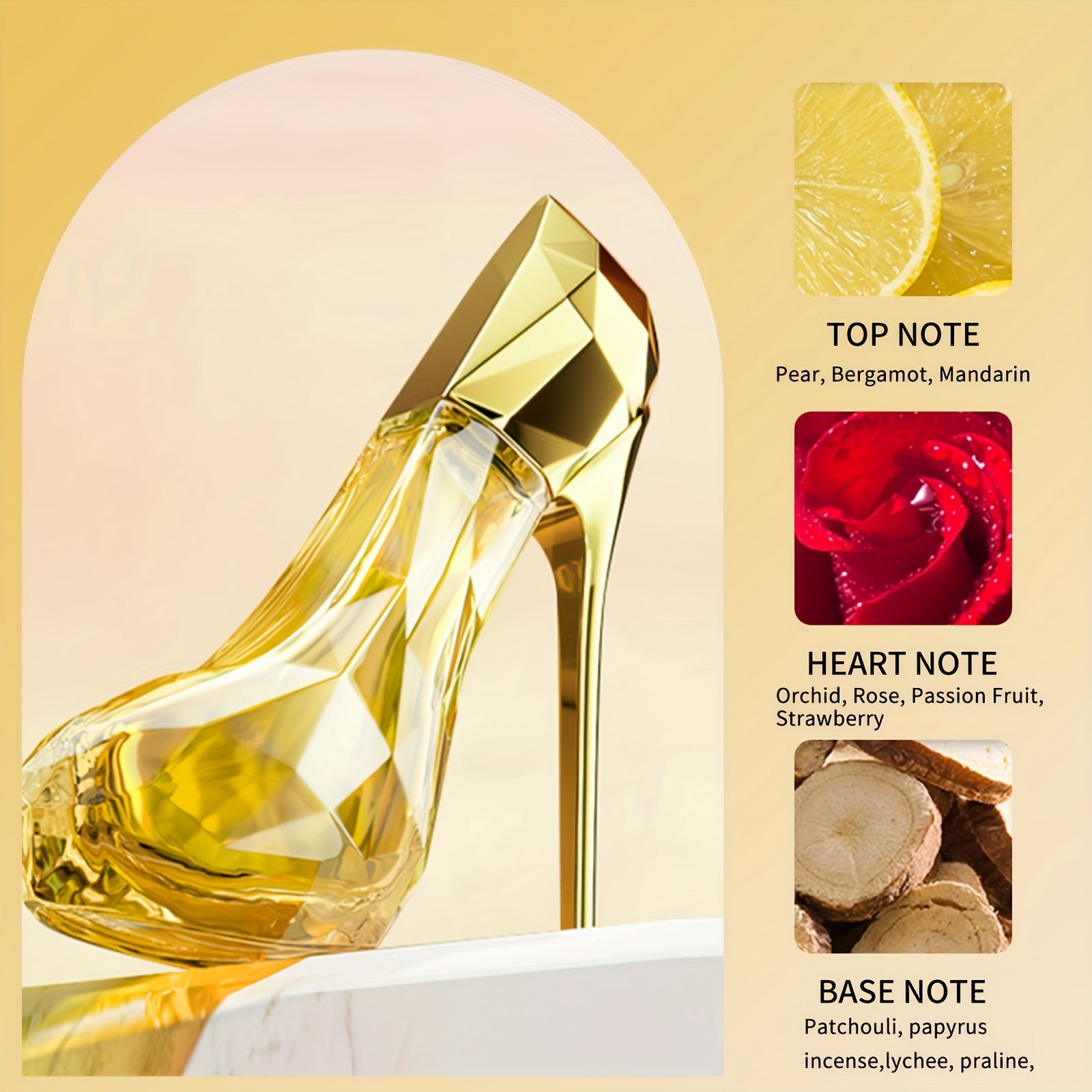 1.01oz Perfume for Women, High Heel Shape Orange Fragrance Spray - Long Lasting Citrus Fragrance, Musk Perfume for Women, Good Fragrance, Formaldehyde Free, Elegant Golden Cap, Perfect Valentine's Day Gift for Women And s