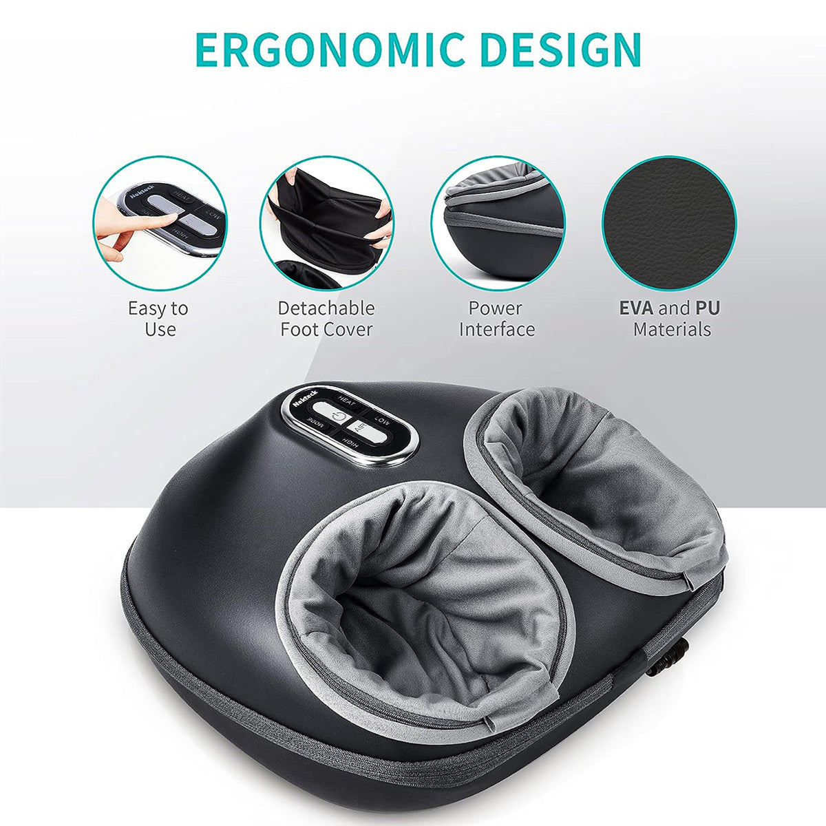 Nekteck Shiatsu Foot Massager Machine with Heat Deep Kneading Air Compression Body Massager and Muscle Relax for Home or Office Use, As A Gift For Parents Mother's Day