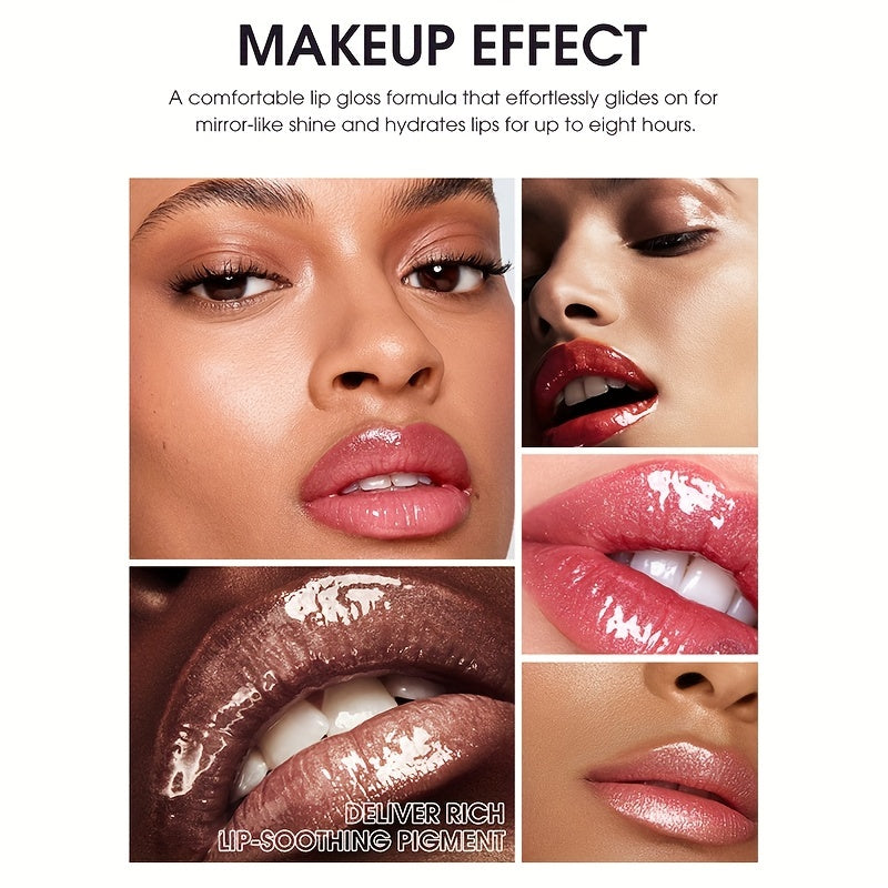 8 Colors Hyaluronic Acid Glitter Lip Gloss, Moisturizing And Nourishing Lip Glaze, Long Lasting Waterproof High Pigmented Lip Gloss Valentine's Day Gifts For Music Festival