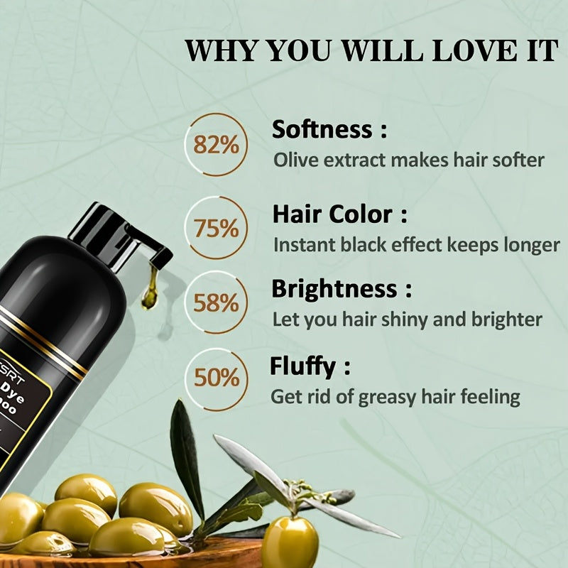 ITSRT Hair Dye Shampoo, 3 In 1 Hair Dye Shampoo +100% White Hair Coverage - White Hair Shampoo With Herbal Ingredients, Suitable For Women And Men, Lasting Coverage, Valentine'S Day, Gift For Mom, Gift For Girlfriend, Surpris