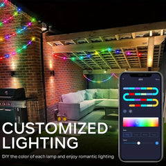 IP65 Waterproof RGB+IC Light With USB Infrared Remote Control Intelligent Wireless LED Fairy Light Christmas Light APP Control Music Synchronization Color Changing LED Strip Light With Remote Control LED Strip Light Mobile Ap