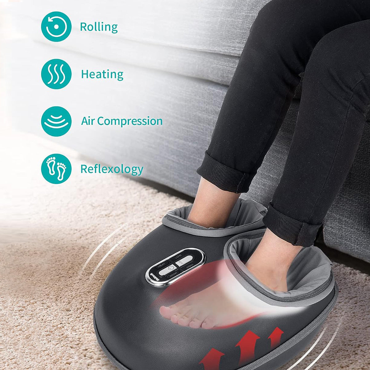Nekteck Shiatsu Foot Massager Machine with Heat Deep Kneading Air Compression Body Massager and Muscle Relax for Home or Office Use, As A Gift For Parents Mother's Day