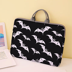 1pc Bat Printed Notebook Computer Bag, Simple Briefcase, Notebook Computer Protective Bag, Laptop Tablet Commuter Briefcase, File Storage Bag