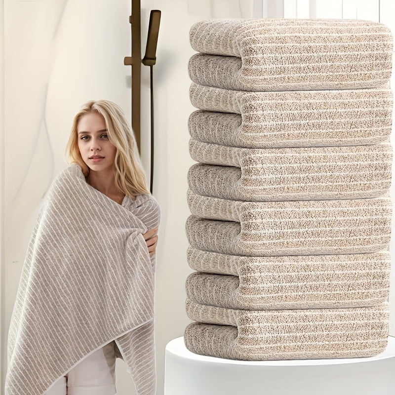 Oversized Striped Bath Towel 6pcs, Absorbent And Quick Drying Towel Bath Towel, High Quality Adult Bath Towel, Oversized to Wrap The Body, Suitable for Spa, Hotel, Home, Gift Giving, Spa Towel, Home Bath Towel, Contemporary D
