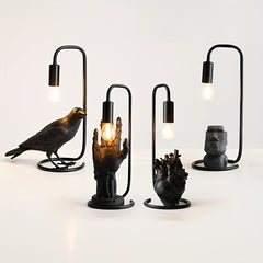 [Decorative Crow Lamp] Decorative Crow Table Lamp | Home Decor & Furnishing Desk Lamp, Ornament Display Lamp, Study Room Atmosphere Lamp, Background Light for Bar, Dining Room, Living Room, Bedside Night Light for Bedroom, De