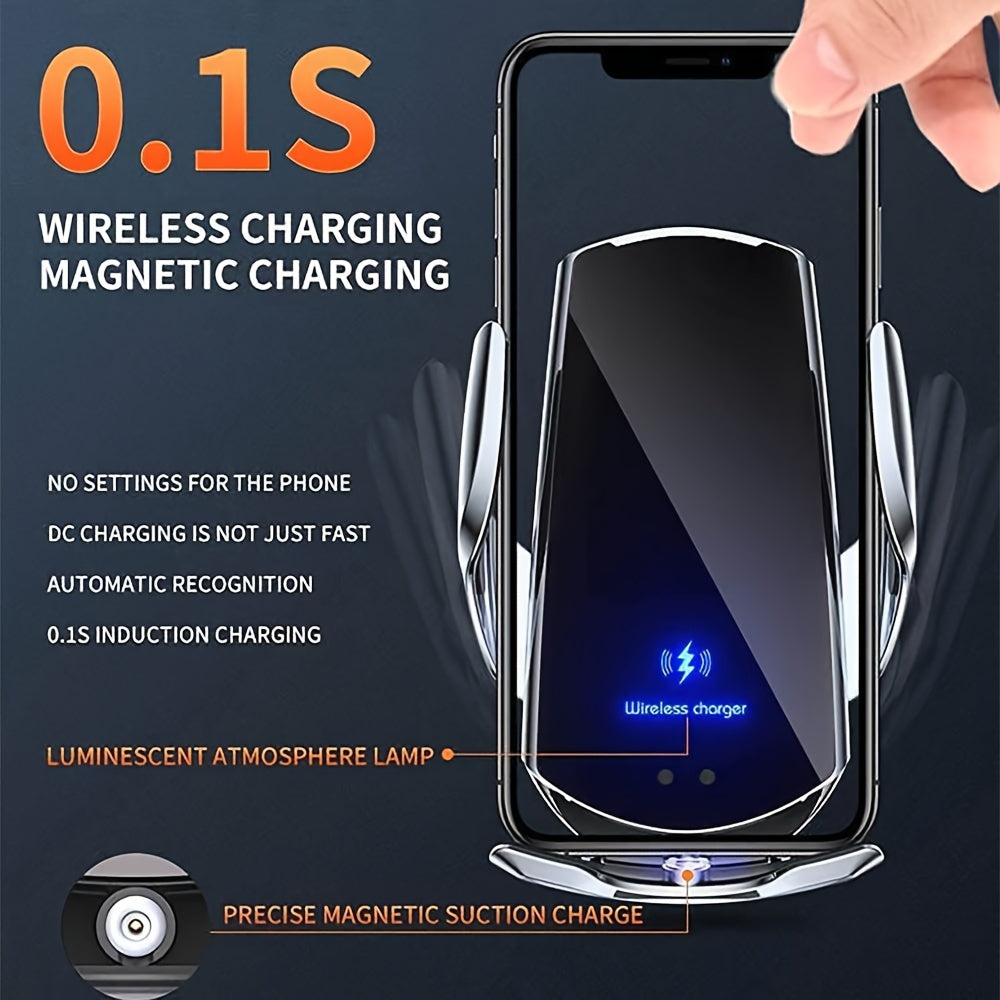 Fast Charging Smart Sensor Wireless Car Phone Charger Auto-Clamping Air Vent Phone Holder