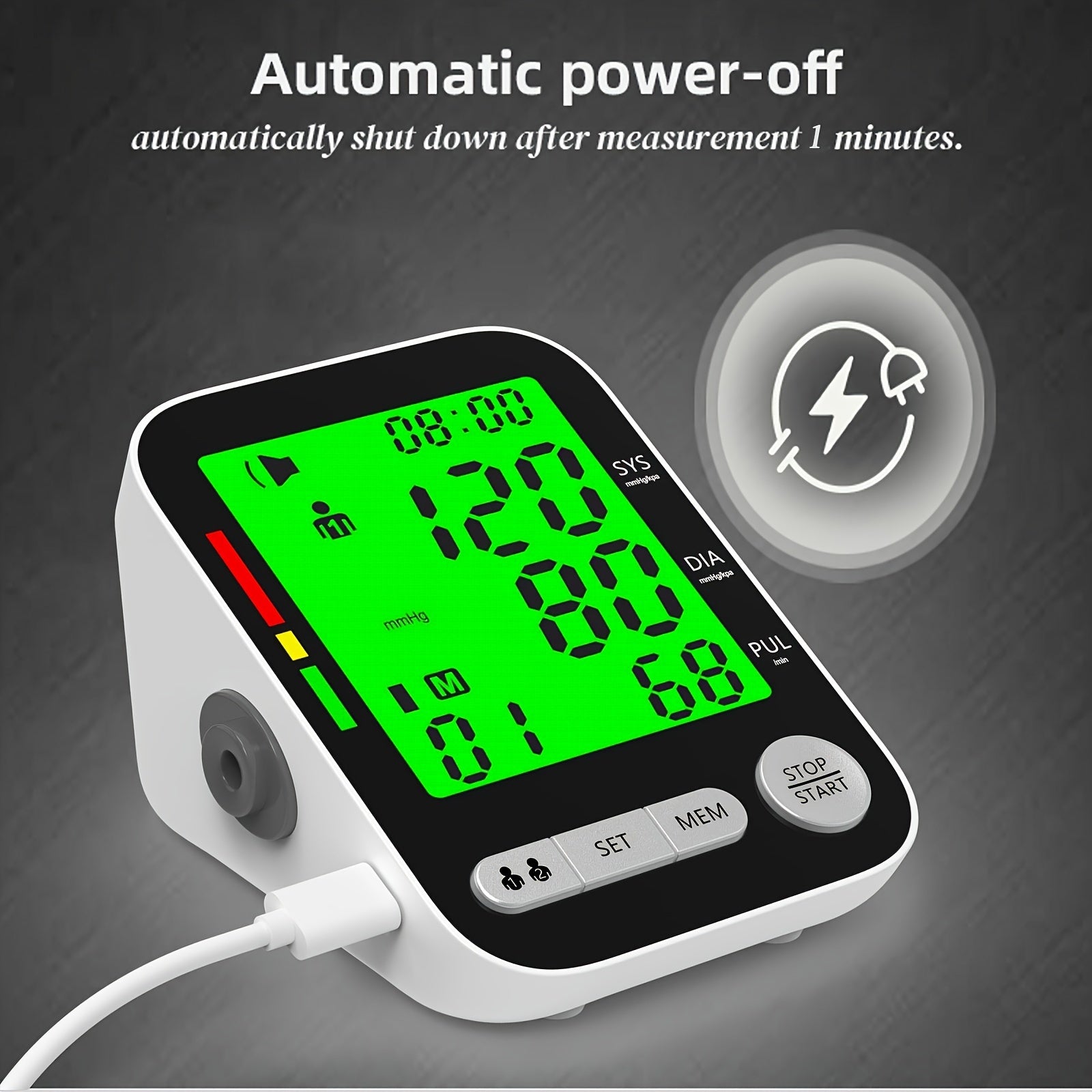 CHANG KUN Rechargeable Automatic Upper Arm Sphygmomanometer, Blood Pressure Monitor with Heart Rate, Three-color Backlit Display And Voice, with Large 8.7"-15.7" Adjustable Cuff, Health Tracking, Voice Alert, Adjustable Fit,