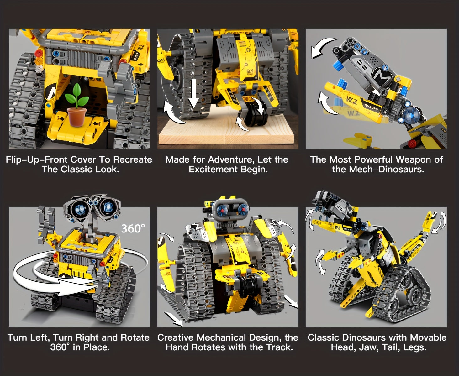 435-Piece Sillbird STEM Masterpiece - Building Toys Building Sets - Remote & APP Controlled 5-in-1 Wall Robot, Explorer Robot, Mech Dinosaur Toys Coding Set with Creative Learning, Halloween and Christmas Gift Ideas