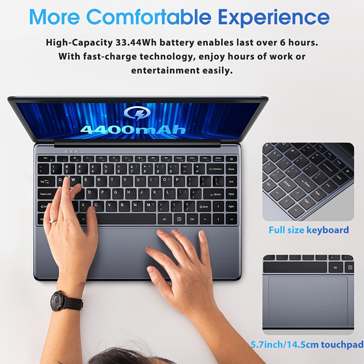 CHUWI HeroBook Pro Windows 11 Laptop, 14.1" 1920*1080 FHD IPS Display, 8GB LPDDR4 256GB SSD 1TB SSD Expand, Intel N4020, Mini HD, 2.4G/5G WiFi, BT4.2, Webcam, USB 3.0, TF Card, NoteBook Computer