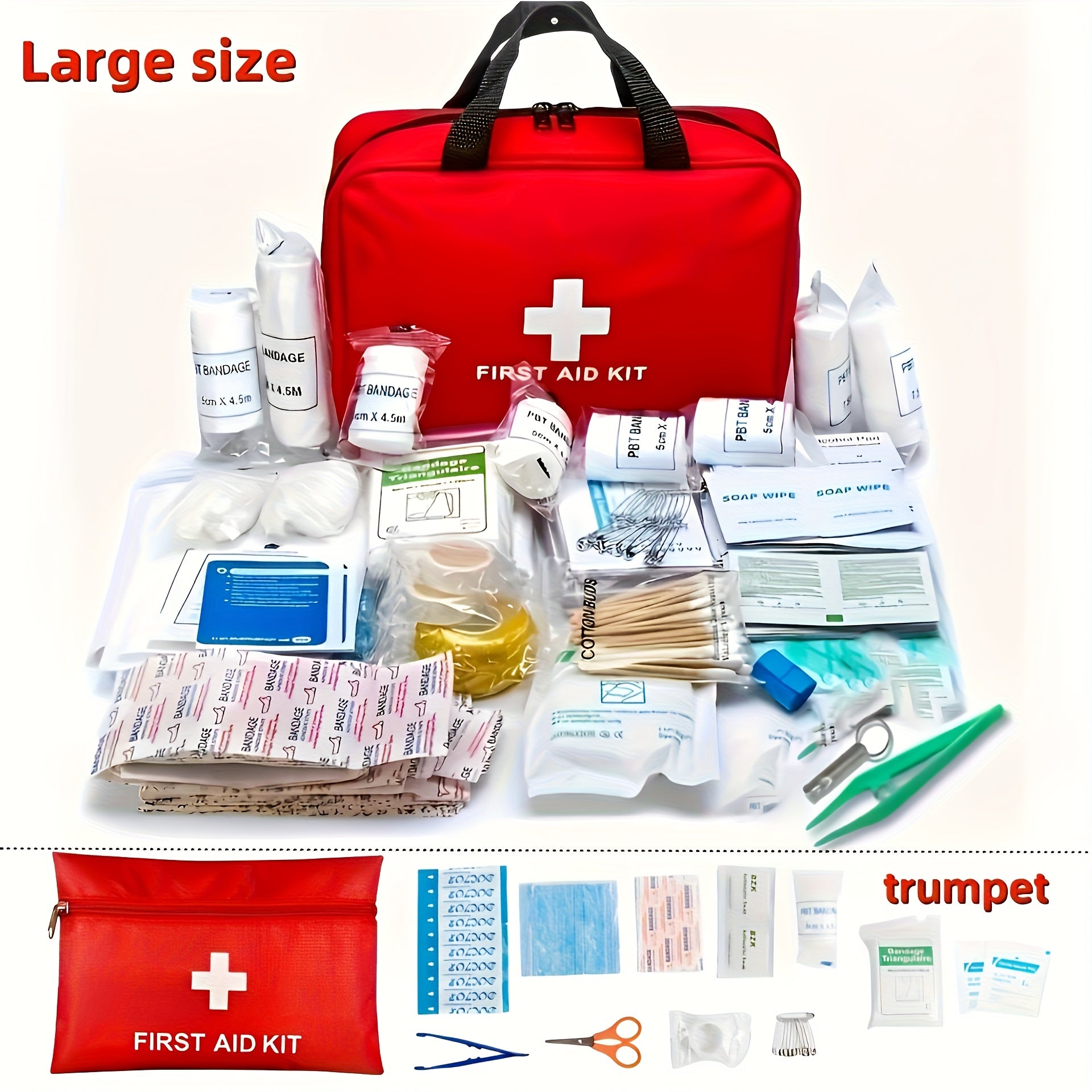 Sale ends soon First Aid Kit - Portable Bag for Hunting, Hiking, Camping - Includes EmergencySupplies And Accessories for Multi-Purpose Use