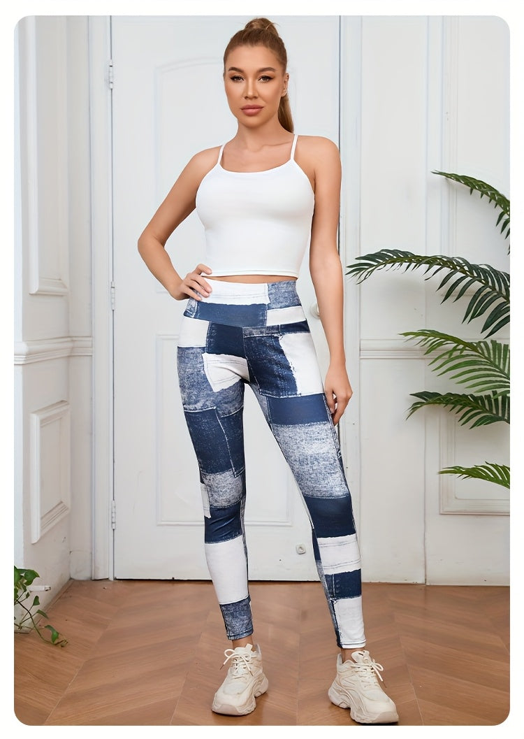 Women's Outdoor Sports Recommended Plaid Print Long Pants, Polyester and Elastane Blend, Machine Washable - Spring/Summer, 2024 Hot Deal, Plaid Print, Outdoor Sports, Women's Pants
