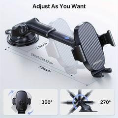 Miracase 3-in-1 Universal Car Phone Holder, ABS Material, Dashboard & Air Vent Mount, Compatible with iPhone 16/15/14/13/12/11 Pro Max/Xs/XR/X, Galaxy, Non-Waterproof, No Battery Required, Ideal Christmas Gift