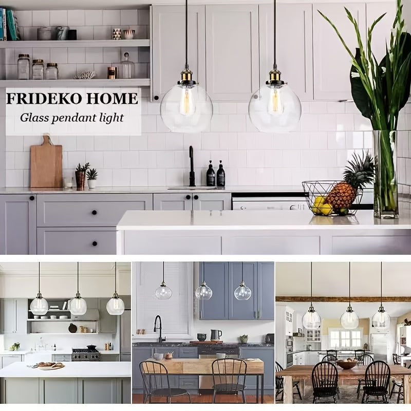 Modern Globe Pendant Light Fixture - Commercial Use, Transparent Kitchen Island and Dining Room, Hotel, Office Ceiling Light, Ceiling Light Fixture, Easy to Install Hardware (Bulbs Not Included) - Home Gift, Exquisite Gift