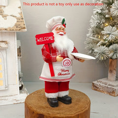 Chef Santa Claus Christmas Decoration - Festive Holiday Ornament, No Power Needed, Feather-Free, Perfect For Home & Party Decor