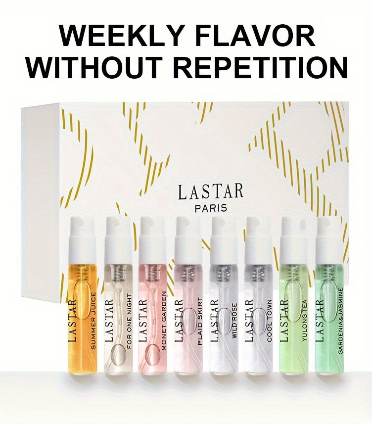 LASTAR 8pcs Perfume Gift Set - 0.1oz Each, Long-Lasting Fragrance for Men & Women, Classic Floral Notes, Perfect for Dates & Travel, Ideal Holiday Present