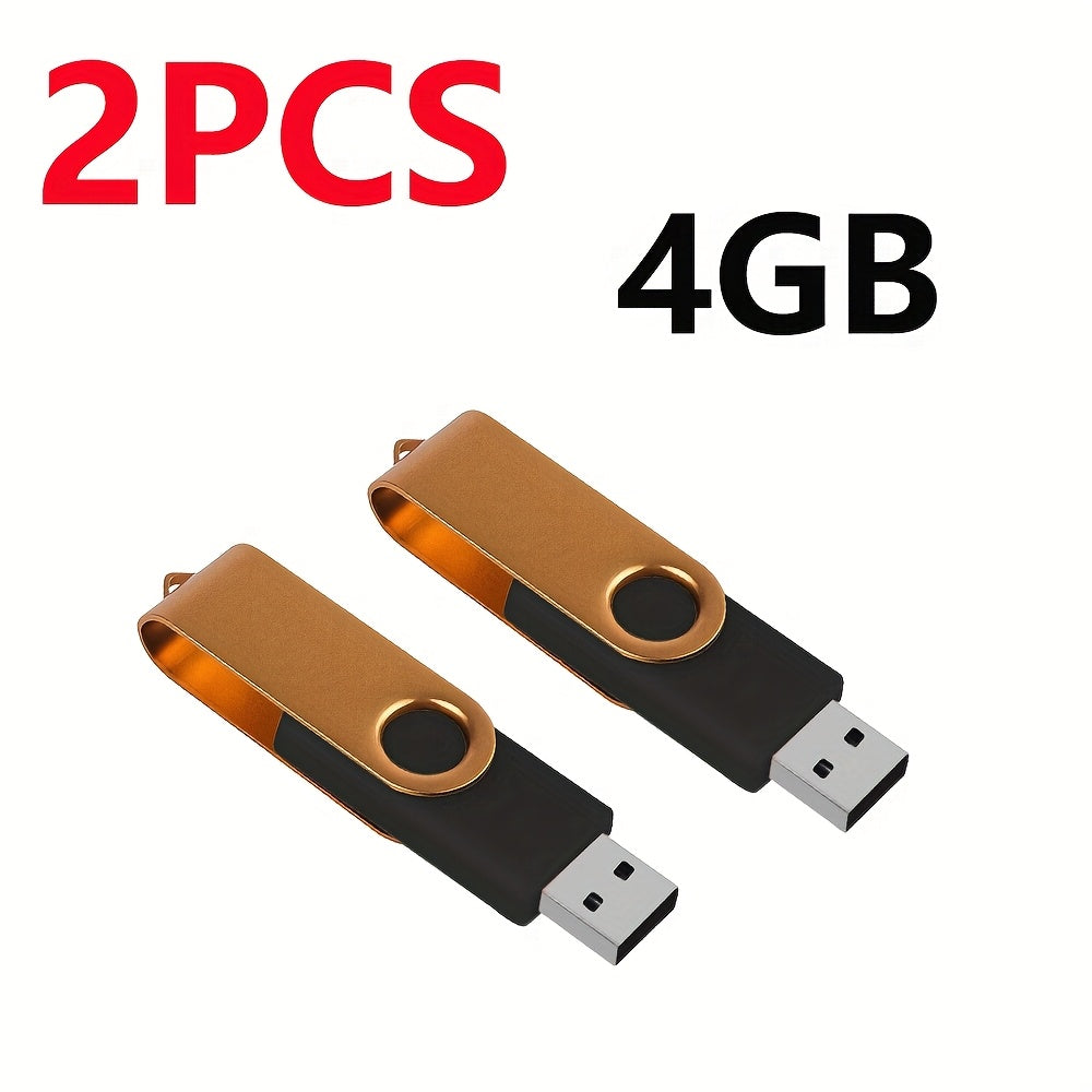 2pcs High-Speed USB 2.0 Flash Drives - Metal Pen Design, Secure Storage for PC/Laptop/Tablet/Mobile Phone, Car Audio & Game Console Compatible - Sizes: 8GB to 64MB