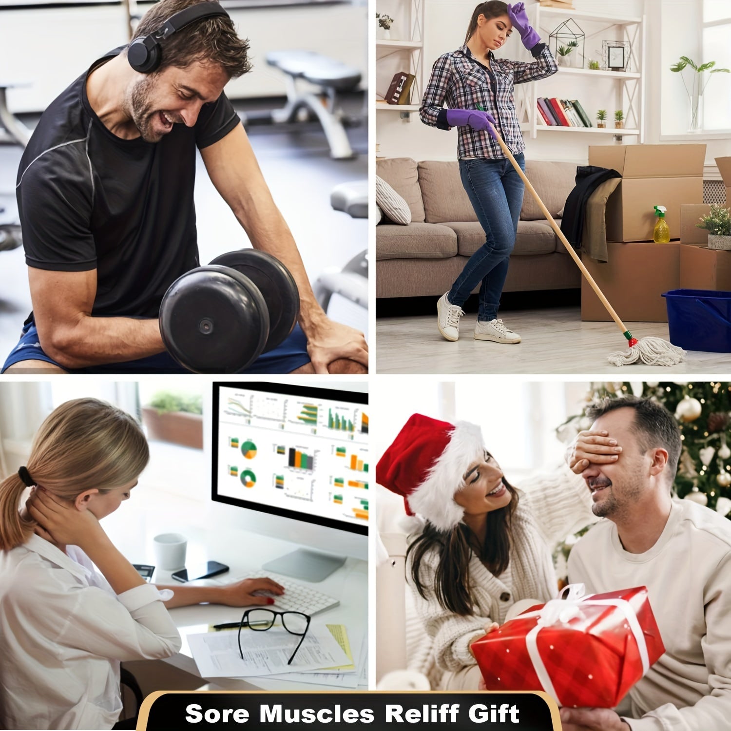 Massage Gun For Deep Tissues, Body Massager, Handheld Deep Tissue Heating Massage Tool For Neck And Back