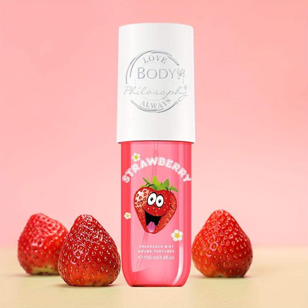 Strawberry Bliss 3.4oz Hair & Body Mist - Rose, Musk & Fruity Scent | Long-Lasting Fragrance Spray | Perfect Gift for Any Occasion