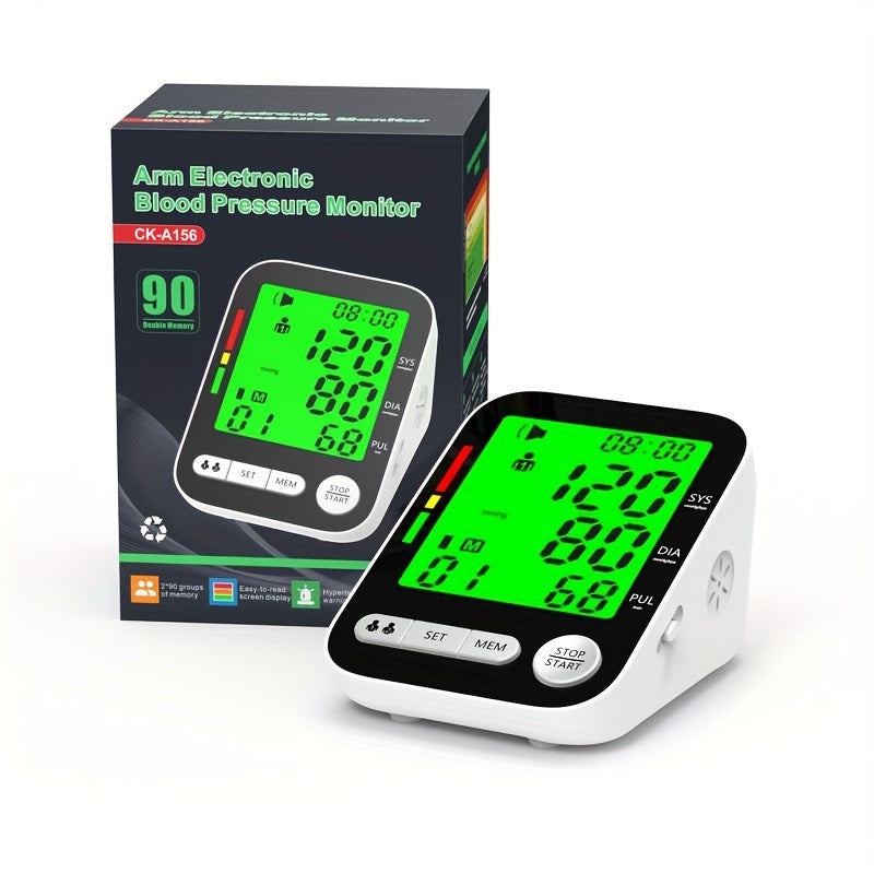CHANG KUN Rechargeable Automatic Upper Arm Sphygmomanometer, Blood Pressure Monitor with Heart Rate, Three-color Backlit Display And Voice, with Large 8.7"-15.7" Adjustable Cuff, Health Tracking, Voice Alert, Adjustable Fit,