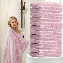 Oversized Striped Bath Towel 6pcs, Absorbent And Quick Drying Towel Bath Towel, High Quality Adult Bath Towel, Oversized to Wrap The Body, Suitable for Spa, Hotel, Home, Gift Giving, Spa Towel, Home Bath Towel, Contemporary D