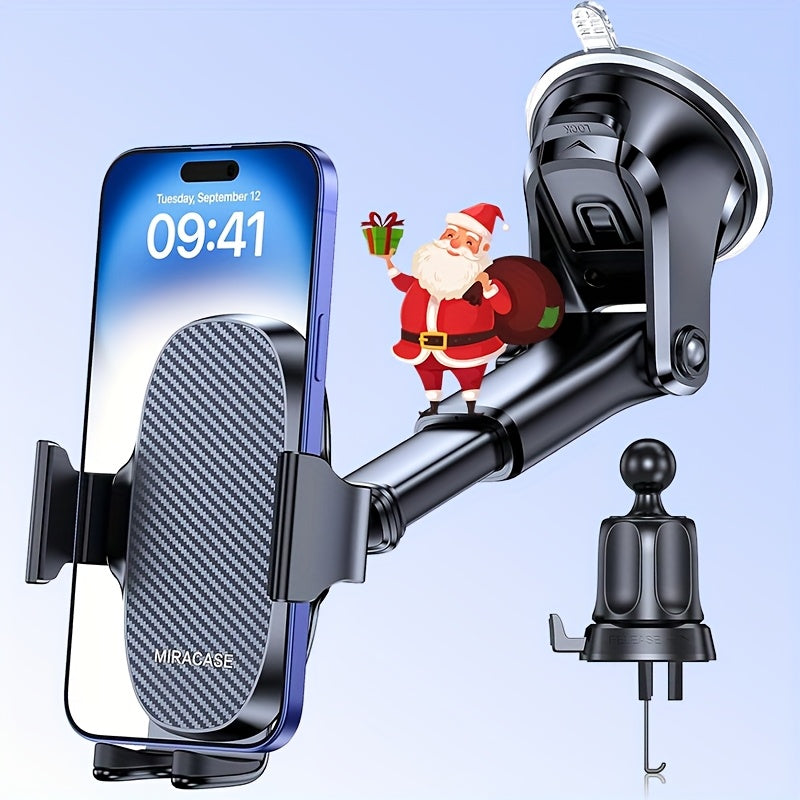 Miracase 3-in-1 Universal Car Phone Holder, ABS Material, Dashboard & Air Vent Mount, Compatible with iPhone 16/15/14/13/12/11 Pro Max/Xs/XR/X, Galaxy, Non-Waterproof, No Battery Required, Ideal Christmas Gift