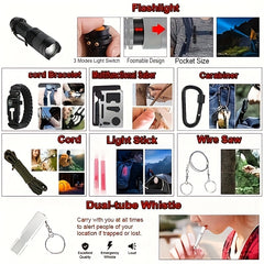 142pcs Survival First Aid Kit for Car Emergency Preparedness- Comprehensive Emergency First Aid kit Survival Gear/Camping Gear in MOLLE Bag for Men Him Christmas