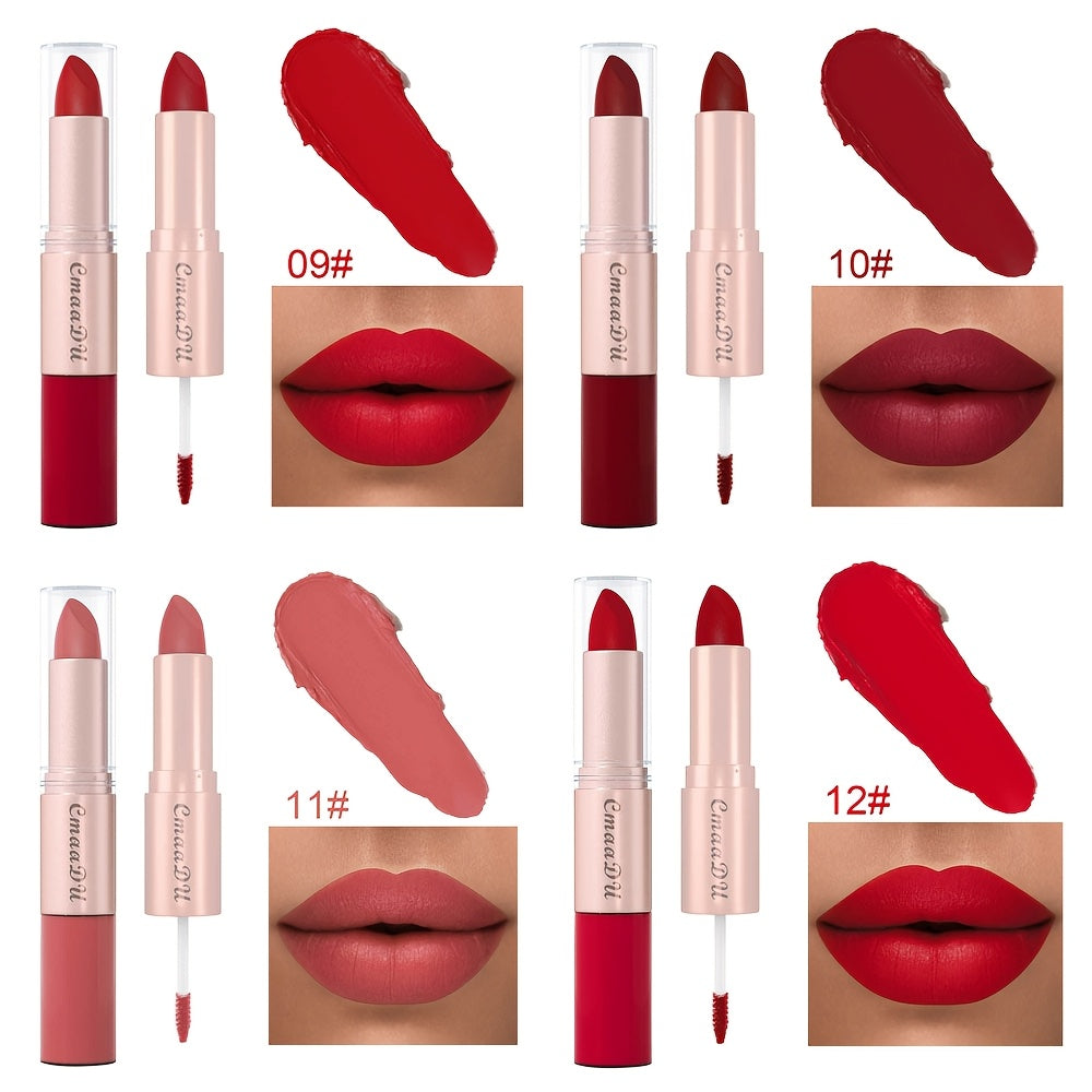 4pcs Matte Lipstick Waterproof, Durable, Easy to Apply, Hard to Take Off, Stain Resistant Liquid Lipstick Lip Gloss, Matte 2-in-1 Lip Makeup