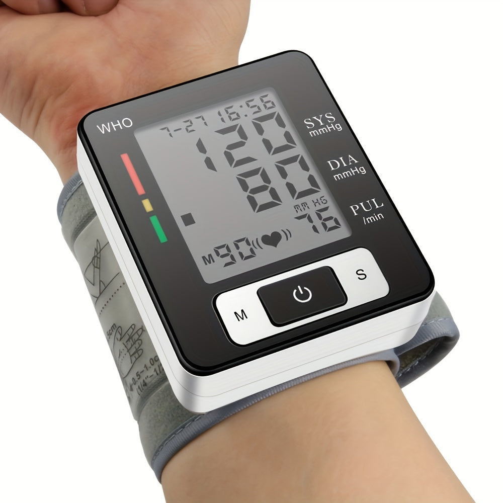 CHANG KUN Premium Wrist Blood Pressure Monitor With Pulse Heart Rate, Blood Pressure Machine With Large LCD Display - Digital Automatic Blood Pressure Wrist Cuff And Carrying Case Included, Health Monitoring For Adult And Old