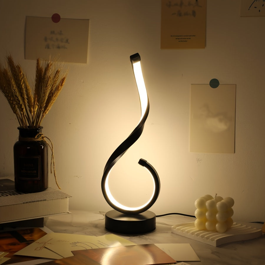 1pc Modern USB Three-Color Dimming Iron Table Light, Simple Desktop Decorative Lamp with Adjustable Brightness